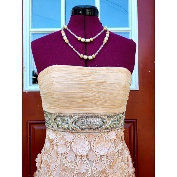 HP Vintage Sue‎ Wong Nocturne Strapless Ruching Beaded Body Contour Prom Dress - Picture 5 of 10
